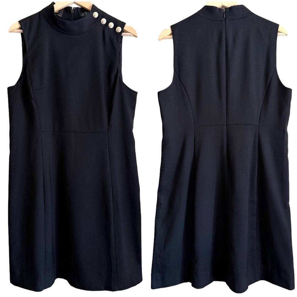 J. CREW Nova Fides Virgin Wool Blend Preppy Formal High-Neck Sheath Dress Sz 12